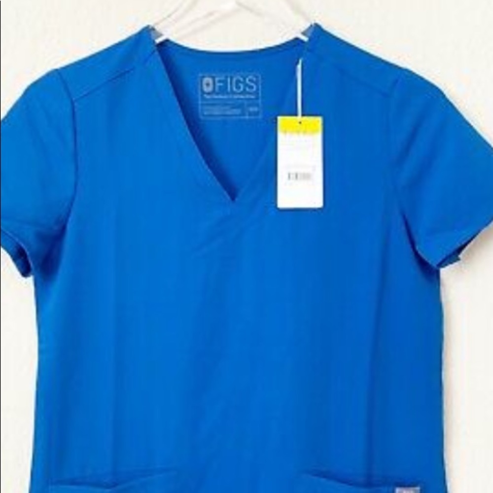Royal blue dog scrub top